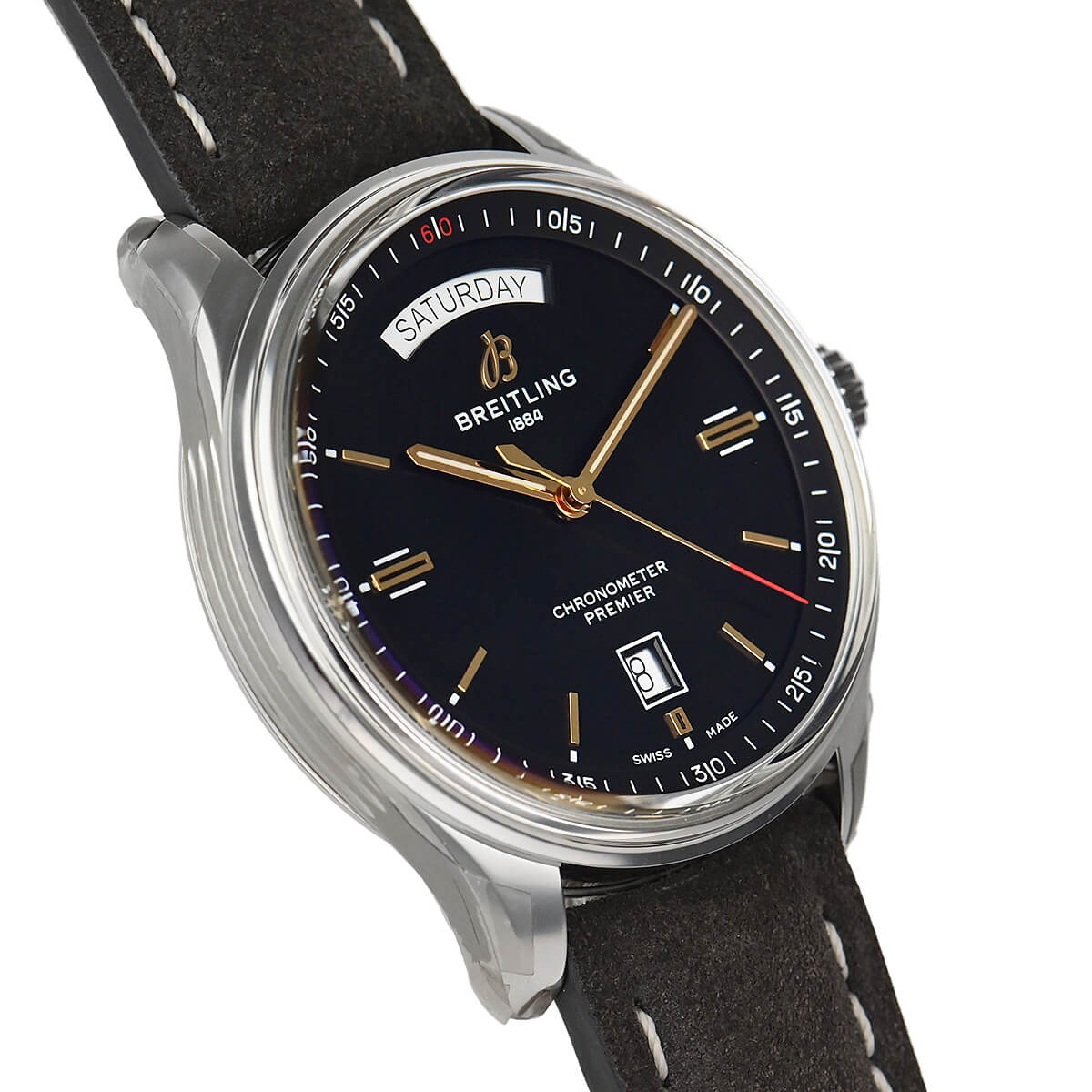  Shop Authentic Breitling Premier Automatic 40mm Day & Date Black Dial Black Strap Mens Watch - A45340241B1X1 - Luxxuri