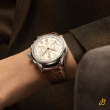  Shop Authentic Breitling Premier B01 Chronograph 42 White Dial Brown Leather Strap Watch for Men - AB0145211G1P1 - Luxxuri