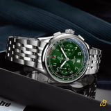  Shop Authentic Breitling Premier B01 Chronograph 42 Green Dial Silver Steel Strap Watch for Men - AB0145371L1A1 - Luxxuri