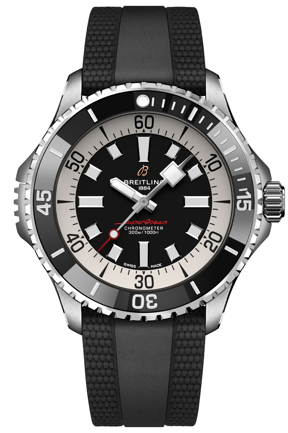  Shop Authentic Breitling Superocean Automatic 46 Black Dial Black Rubber Strap Watch for Men - A17378211B1S1 - Luxxuri