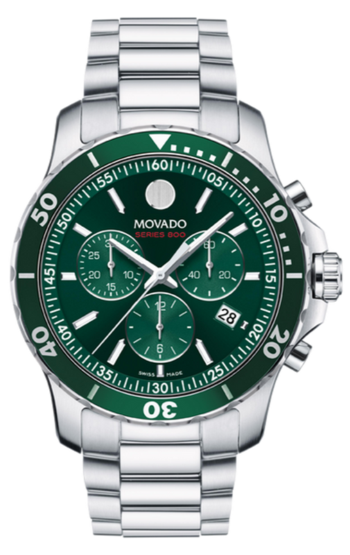 Shop Authentic Movado Series 800 Chronograph Green Dial Silver Steel Strap Watch for Men - 2600179 - Luxxuri
