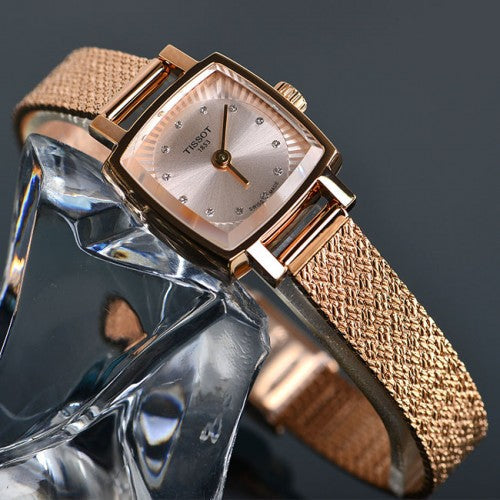  Shop Authentic Tissot Lovely Square Lady Quartz Rose Gold Dial Rose Gold Mesh Bracelet Watch For Women - T058.109.33.456.00 - Luxxuri