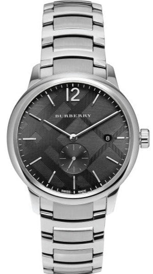  Shop Authentic Burberry The Classic Round Black Dial Silver Steel Strap Watch for Men - BU10005 - Luxxuri
