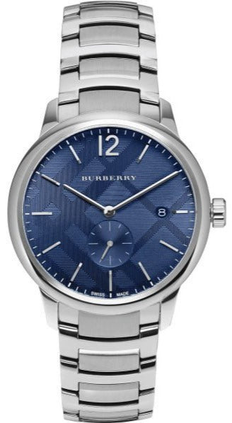  Shop Authentic Burberry The Classic Blue Dial Silver Steel Strap Watch for Men - BU10007 - Luxxuri