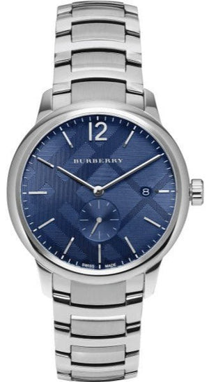  Shop Authentic Burberry The Classic Blue Dial Silver Steel Strap Watch for Men - BU10007 - Luxxuri