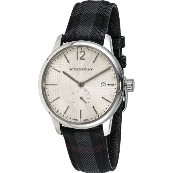  Shop Authentic Burberry Classic Round Cream Dial Black Leather Strap Watch for Men - BU10008 - Luxxuri