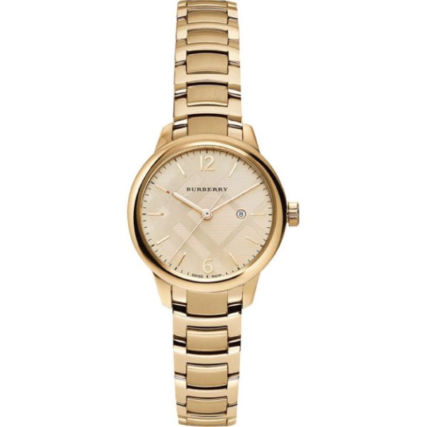  Shop Authentic Burberry The Classic Champagne Dial Gold Steel Strap Watch for Women - BU10109 - Luxxuri