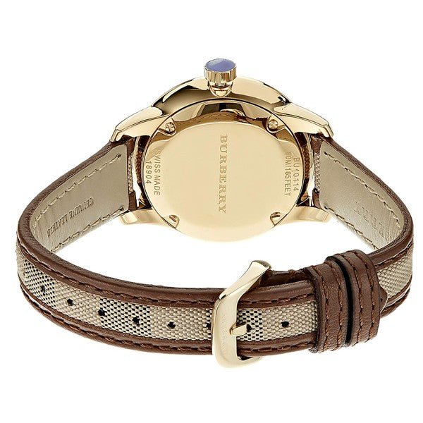  Shop Authentic Burberry The Classic Gold Dial Brown Leather Strap Watch for Women - BU10114 - Luxxuri
