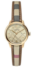  Shop Authentic Burberry The Classic Gold Dial Brown Leather Strap Watch for Women - BU10114 - Luxxuri