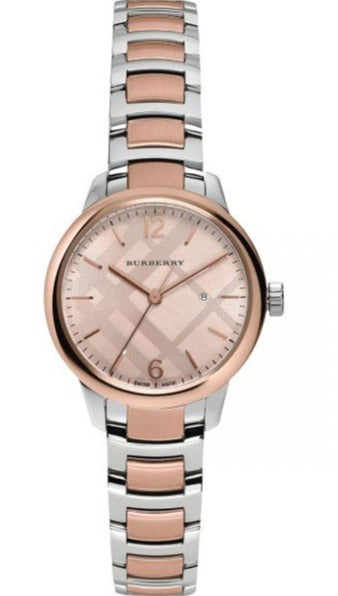  Shop Authentic Burberry The Classic Rose Gold Dial Two Tone Steel Strap Watch for Women - BU10117 - Luxxuri