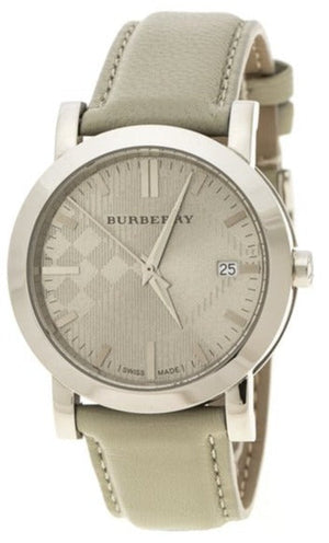  Shop Authentic Burberry Heritage Grey Dial Beige Leather Strap Unisex Watch - BU1754 - Luxxuri