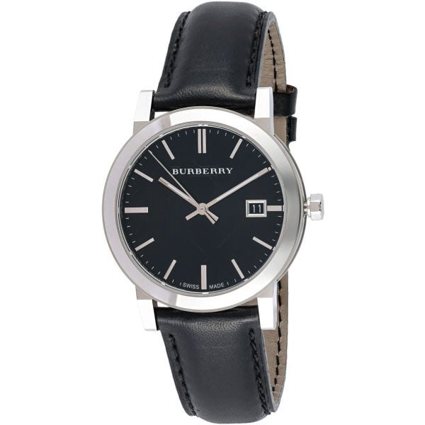  Shop Authentic Burberry The City Black Dial Black Leather Strap Watch for Men - BU9009 - Luxxuri