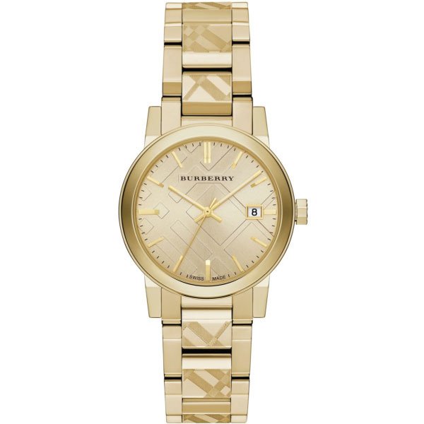  Shop Authentic Burberry The City Gold Dial Gold Steel Strap Watch for Women - BU9145 - Luxxuri