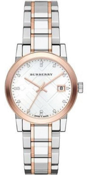  Shop Authentic Burberry The City Silver Dial Two Tone Steel Strap Watch for Women - BU9214 - Luxxuri