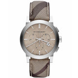  Shop Authentic Burberry The City Smoke Dial Checked Brown Leather Strap Watch for Men - BU9358 - Luxxuri