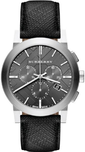  Shop Authentic Burberry The City Grey Dial Black Leather Strap Watch for Men - BU9362 - Luxxuri