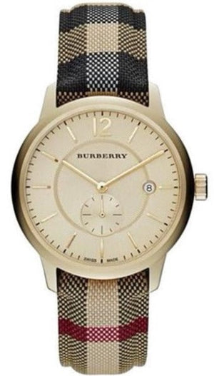  Shop Authentic Burberry The Classic Round Gold Dial Brown Leather Strap Unisex Watch  - BU10001 - Luxxuri