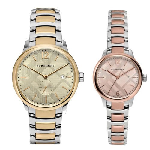  Shop Authentic Burberry The Classic Gold Dial Two Tone Steel Strap Watch for Men - BU10011 - Luxxuri