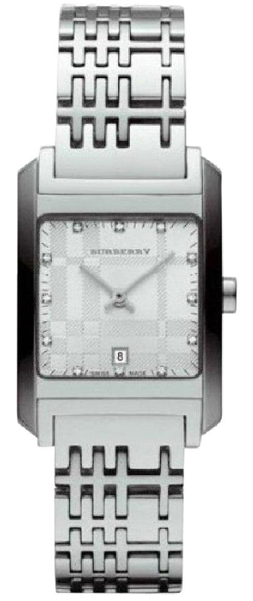Burberry Heritage Diamond White Dial Silver Stainless Steel Strap Watch for Women - BU1583