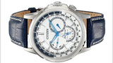  Shop Authentic Citizen Eco Drive Calendrier White Dial Blue Leather Strap Watch For Men - BU2020-11A - Luxxuri