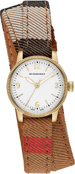  Shop Authentic Burberry Utilitarian White Dial Multicolor Leather Strap Watch for Women - BU7851 - Luxxuri
