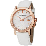  Shop Authentic Burberry The City White Dial White Leather Strap Watch for Women - BU9012 - Luxxuri