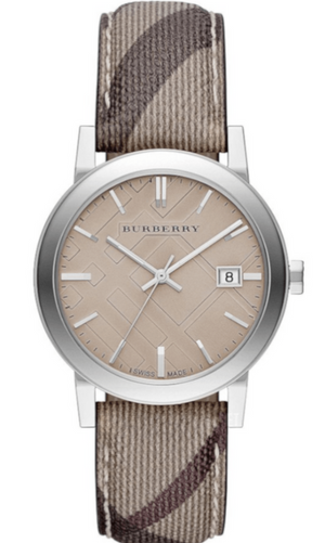  Shop Authentic Burberry The City Nova Beige Dial Grey Leather Strap Watch for Women - BU9023 - Luxxuri