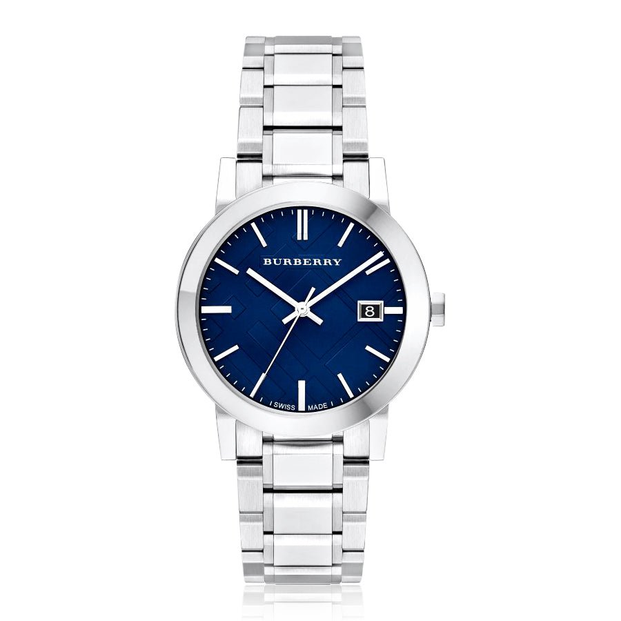  Shop Authentic Burberry The City Blue Dial Silver Steel Strap Watch for Men - BU9031 - Luxxuri