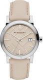  Shop Authentic Burberry The City Beige Dial Beige Leather Strap Watch for Women - BU9207 - Luxxuri