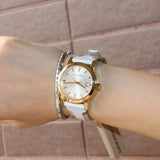  Shop Authentic Burberry The City White Dial White Leather Strap Watch for Women - BU9209 - Luxxuri