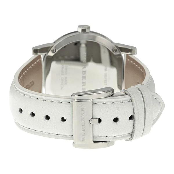  Shop Authentic Burberry The City White Dial White Leather Strap Watch for Women - BU9128 - Luxxuri