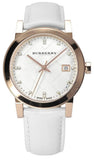 Shop Authentic Burberry The City Diamonds White Dial White Leather Strap Watch for Women - BU9130 - Luxxuri