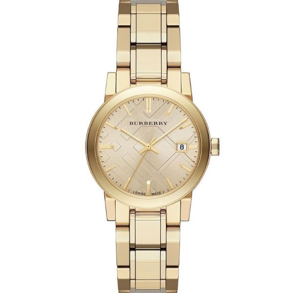  Shop Authentic Burberry The City Gold Dial Gold Steel Strap Watch for Women - BU9134 - Luxxuri