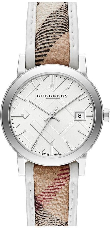  Shop Authentic Burberry The City Silver Dial Brown Leather Strap Watch for Women - BU9136 - Luxxuri