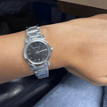 Burberry The City Black Dial Silver Steel Strap Watch for Women - BU9201