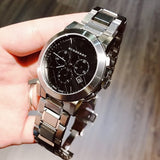  Shop Authentic Burberry The City Black Dial Silver Steel Strap Watch for Men - BU9351 - Luxxuri