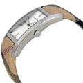  Shop Authentic Burberry The Pioneer Silver Dial Haymarket Beige Leather Strap Watch for Women - BU9406 - Luxxuri