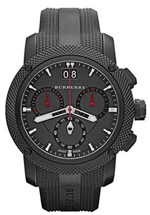  Shop Authentic Burberry The Endurance Chronograph Black Dial Black Rubber Strap Watch For Men - BU9802 - Luxxuri