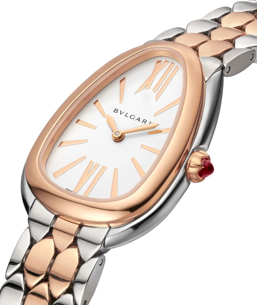  Shop Authentic Bvlgari Serpenti Seduttori White Dial Two Tone Steel Strap Watch for Women - SERPENTI103277 - Luxxuri