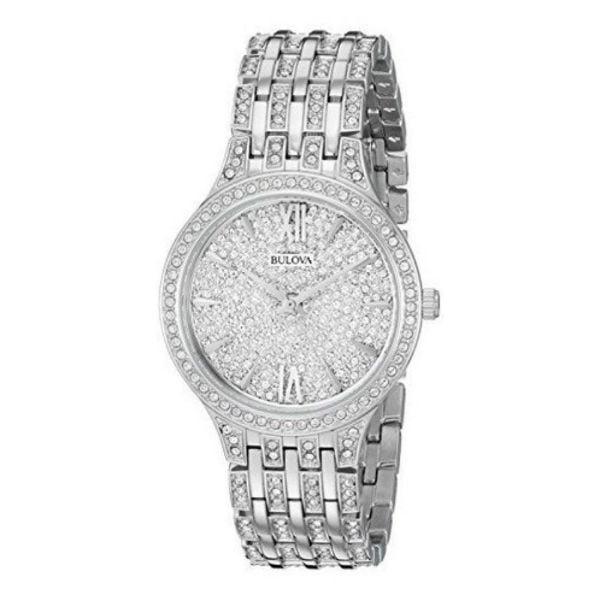  Shop Authentic Bulova Crystal Collection Silver Dial Silver Steel Strap Watch for Women - 96L243 - Luxxuri