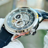  Shop Authentic Bulova BVA Classic Automatic Silver Dial Black Leather Strap Watch for Men - 96A135 - Luxxuri