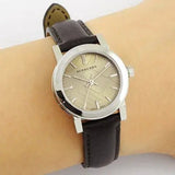  Shop Authentic Burberry The City Beige Dial Brown Leather Strap Watch for Women - BU9208 - Luxxuri