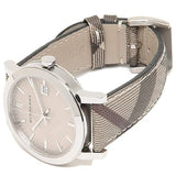  Shop Authentic Burberry The City Beige Dial Chequered Brown Leather Strap Watch for Women - BU9029 - Luxxuri
