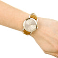  Shop Authentic Burberry The City Gold Dial Brown Leather Strap Watch for Women - BU9133 - Luxxuri