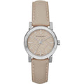 Burberry The City Beige Dial Beige Leather Strap Watch for Women - BU9207