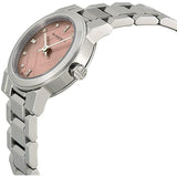  Shop Authentic Burberry The City Diamonds Pink Dial Silver Steel Strap Watch for Women - BU9223 - Luxxuri
