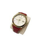  Shop Authentic Burberry The City Gold Dial Red Leather Strap Watch for Women - BU9140 - Luxxuri