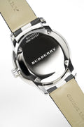  Shop Authentic Burberry The Classic Horseferry Silver Dial Black Leather Strap Watch for Men - BU10002 - Luxxuri