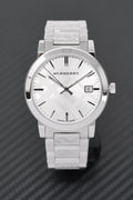 Burberry The City Silver Dial Silver Steel Strap Watch for Men - BU9037
