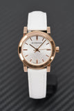  Shop Authentic Burberry The City White Dial White Leather Strap Watch for Women - BU9108 - Luxxuri